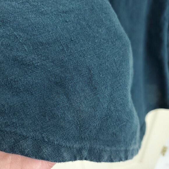 Flax Linen/Cotton Long Sleeve Open Jacket S Teal/Blue-Green - Picture 14 of 16